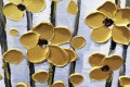 Decoración de pared con detalle de flor dorada de Palette Knife
